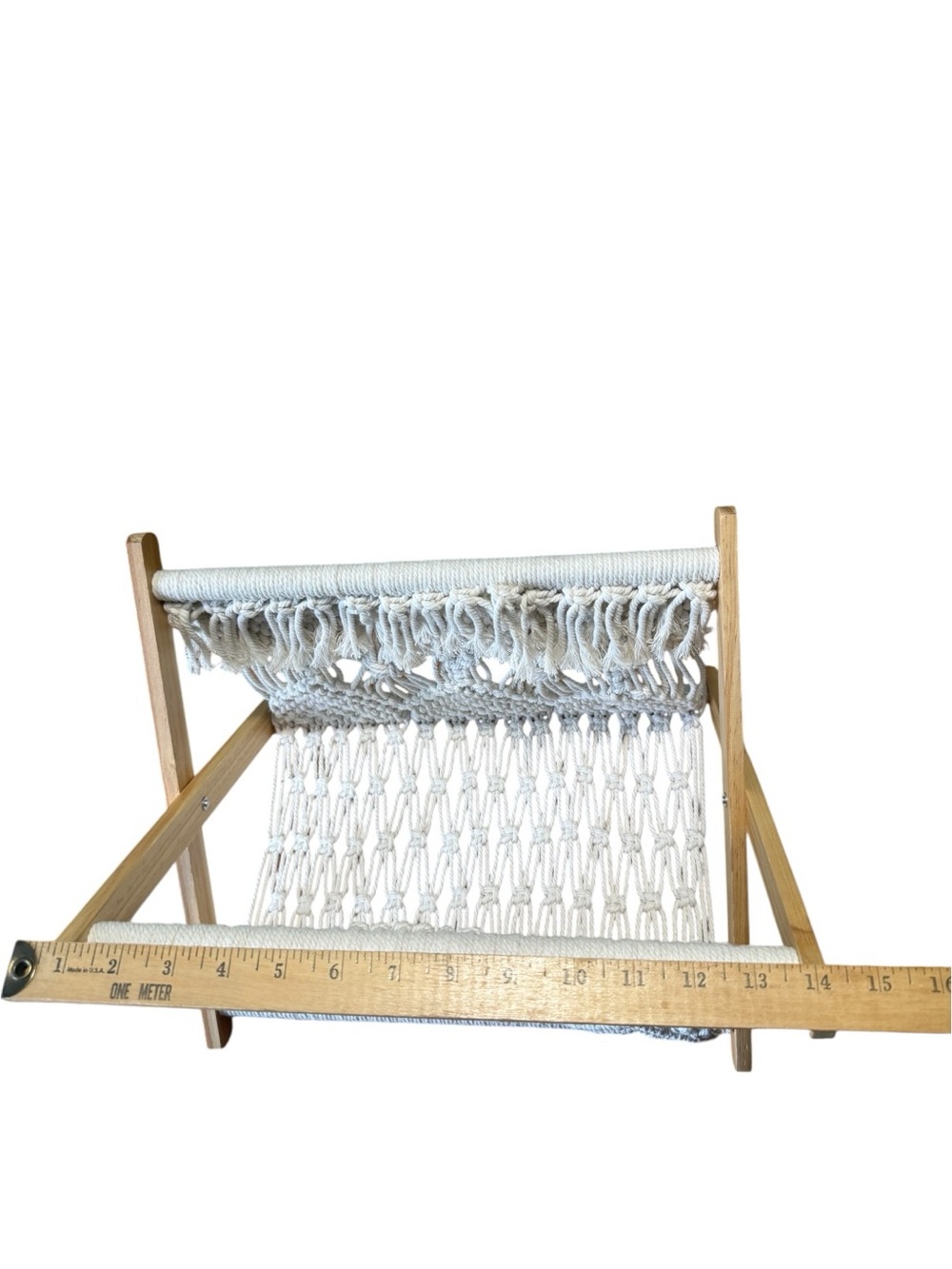 Macrame Magazine Holder Rack Boho Storage Standing Rack Book Newspaper Decor - Picture 11 of 14
